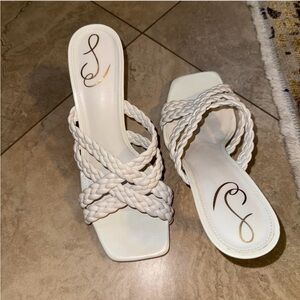 Sam Edelman White Braided Sandals